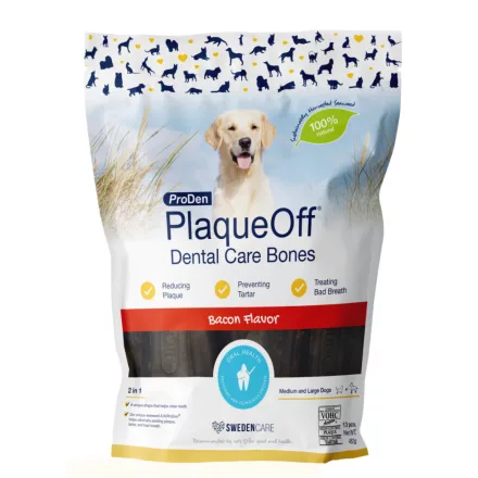 ProDen PlaqueOff Dental Bones dog Bacon fogápoló jutalomfalat bacon ízesítéssel közepes és nagytestű kutyának 482g