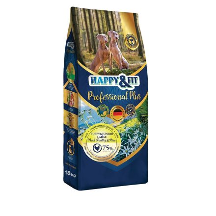 Happy&Fit Professional Plus Puppy&Junior Large Fresh Poultry&Rice 18kg