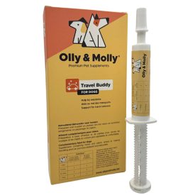   Olly & Molly Travel Buddy Nyugodt utazás-stressz és hányinger csökkentése autózáskor gyógynövényekkel kutyának 1 tubus