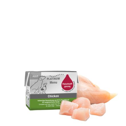 PLATINUM MENU Chicken-nedves kutyatáp felnőtt kutyának csirkehúsból 12x90g
