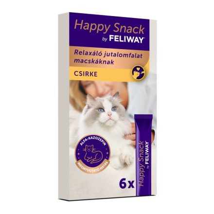 Happy Snack by FELIWAY - csirkés, krémes jutalomfalat macskáknak 6x15g