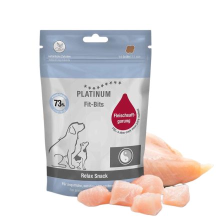 PLATINUM Fit-Bits Relax-Nyugtató hatású funkcionális jutalomfalat csirkehúsból  kutyának 150g lejárat közeli