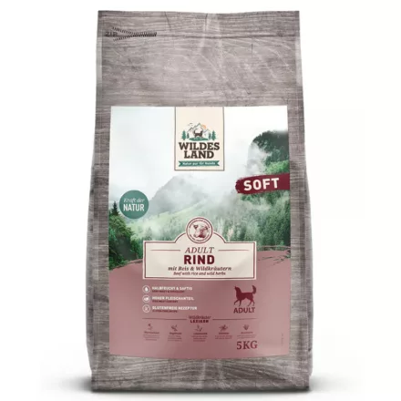 Wildes Land Soft félnedves táp marhahússal és rizzsel kutyáknak 5kg
