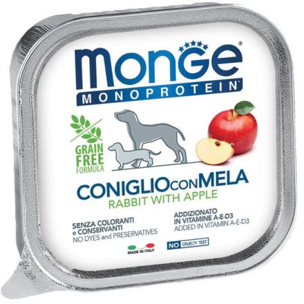 Monge MONOPROTEIN 100% nyúl és alma pástétom 150g