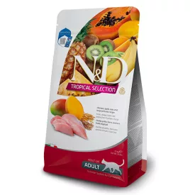   N&D Cat Tropical Selection Adult csirke, tönkölybúza, zab, trópusi gyümölcsök száraz macskaeledel 4+1kg