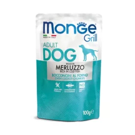 Monge Grill Adult alutasakos kutyaeledel - tőkehallal 100g
