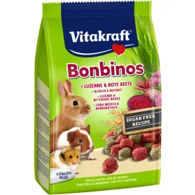   Vitakraft Bonbinos snack (lucerna,cékla) - kiegészítő eleség kistestű rágcsálóknak (40g)
