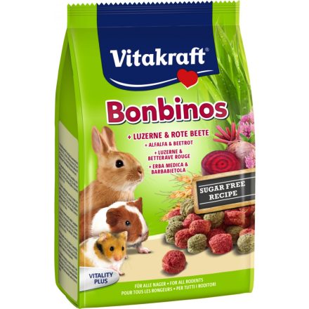 Vitakraft Bonbinos snack (lucerna,cékla) - kiegészítő eleség kistestű rágcsálóknak (40g)