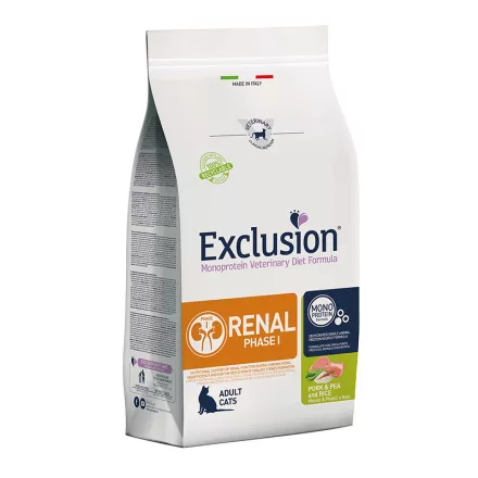 Exclusion Veterinary Diet Cat Renal Phase I. Pork&Pea and Rice gyógytáp macskának 300g