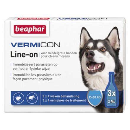 Beaphar Vermicon Line On Medium - Spot On közepes méretű kutyák részére (15-30kg) 3x3ml lejárat közeli