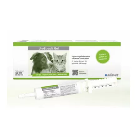 UroStruvit Gel – ízletes gél kutyák és macskák struvit köveinek megelőzésére 2x30ml
