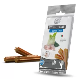   N&D White Dog Sea bass-fennel&spirulina fogtisztító jutalomfalat fehér kutyának Med&max 100g lejárat közeli