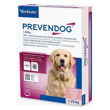 Virbac Prevendog szúnyog és kullancs elleni nyakörv nagy- és óriás testű kutyáknak 1db (75cm) lejárat közeli
