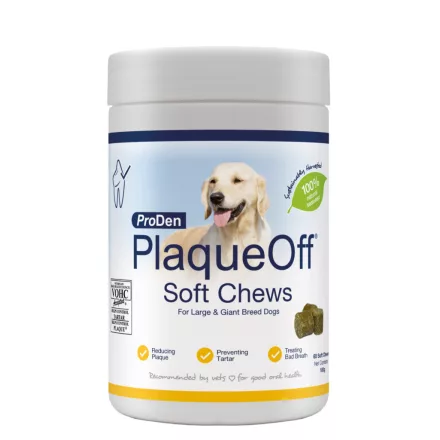 ProDen PlaqueOff large dog Soft Chews fogápoló jutalomfalat tengeri algával nagytestű kutyának 60db