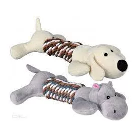   Trixie 35894 Animals with Rope Toy - plüss-kötél játék (kutya) kutyák részére (32cm)