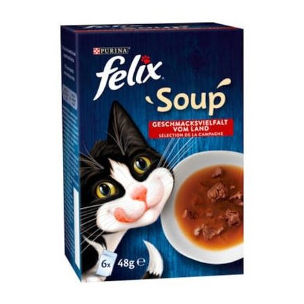 FELIX Soup marha,csirke,bárány leves macskák részére (6x48g)