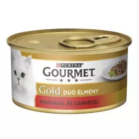   Gourmet Gold Duó marha, csirke falatok szószban - nedvestáp macskák részére 85g