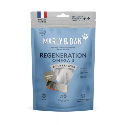 Marly & Dan Salmon Skin Regeneration Omega3 jutalomfalat kutyáknak 60g