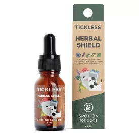   Tickless® Herbal Shield Spot-on - 100% természetes illóolaj keverék kutyáknak 20ml
