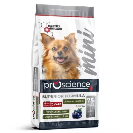 ProScience Mini Adult Dog Lamb & Blueberry hipoallergén bárány-áfonya kutyatáp érzékeny emésztésű kistestű felnőtt kutyának 7kg