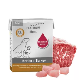   PLATINUM MENU Iberico + Turkey-nedves kutyatáp felnőtt kutyának ibériai sertés és pulyka 375g