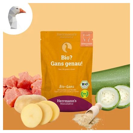 Herrmanns Bio libahús menü macskáknak 93,5%-os hústartalommal 100g