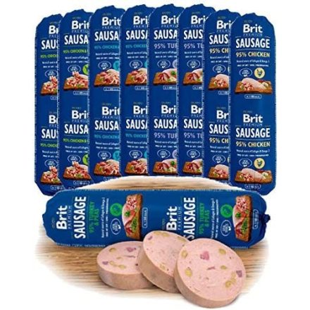 Brit Prémium Sausage -kutyaszalámi Turkey & Pea 800g