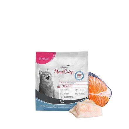 PLATINUM MeatCrisp Sterilised Fish-macskatáp ivartalanított cicának friss halból 400g