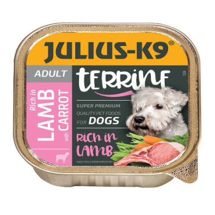 Julius-K9 Dog Terrine Adult Lamb&Carrot - bárányos répás nedveseledel felnőtt kutyák részére (150g)