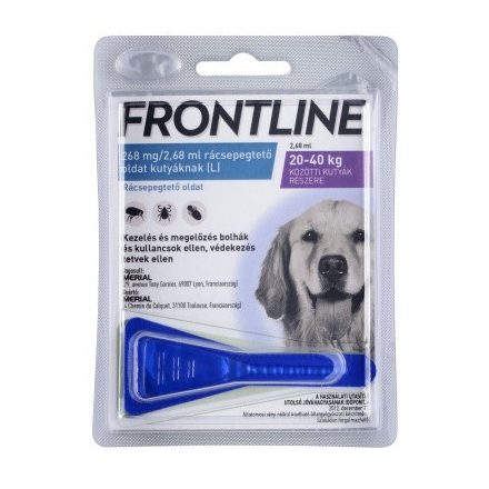 Frontline Spot-On L méret 20-40kg kutya részére lejárat közeli