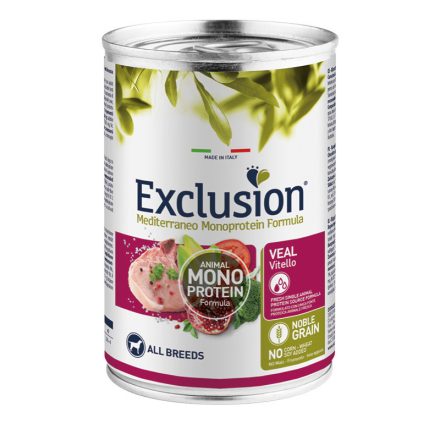 Exclusion Mediterraneo Mono Adult Veal konzerv kutyának 400g