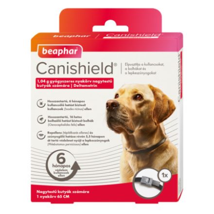 Beaphar Canishield bolha, kullancs, lepkeszúnyog elleni nyakörv nagytestű kutyának (65 cm) lejárat közeli