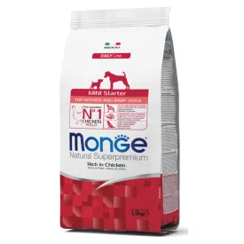   Monge Dog Mini Starter csirke-rizs száraztáp anya-és babakutyáknak 15kg