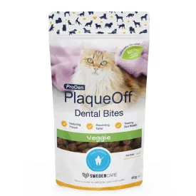  ProDen PlaqueOff Dental Bites cat Veggie fogápoló jutalomfalat zöldségekkel macskának 60g