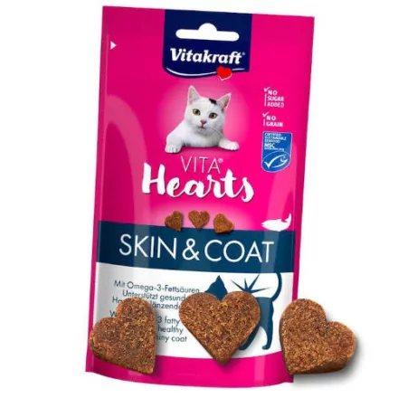 Vitakraft Vita® Hearts Skin&Coat jutalomfalat macskáknak 40g