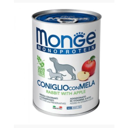 Monge MONOPROTEIN 100% nyúl és alma pástétom 400g