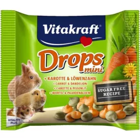   Vitakraft Drops Mini sárgarépa,pittypang - jutalomfalat rágcsálóknak 40g