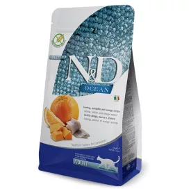  N&D Cat Ocean Adult hering, pumpkin & orange (hering, sütőtök & narancs) száraz macskaeledel 300g