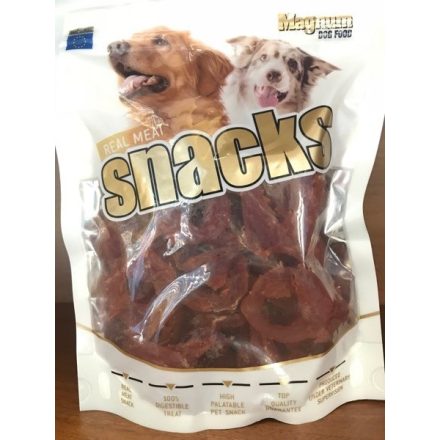 Magnum Real Meat Snacks - Valódi Húsból kacsakarika - jutalomfalat kutyák részére 250g lejárat közeli