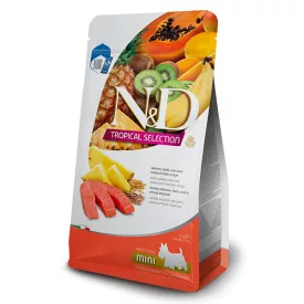   N&D Dog Tropical Selection Adult Mini lazac, tönkölybúza, zab, trópusi gyümölcsök száraztáp kutyának 1,5kg 