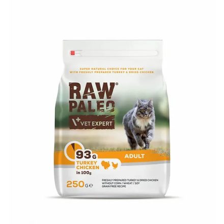 Raw Paleo Adult Cat Pulyka&Csirke száraz eledel 250g
