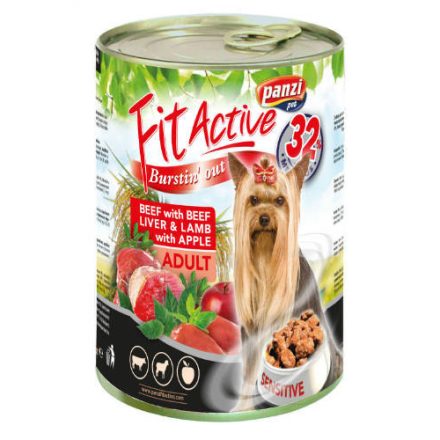 FitActive dog konzerv marha-máj-bárány almával 415g