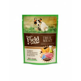   Sam's Field True Meat Puppy pulyka, lazac, lenmagolaj alutasakos eledel 260g