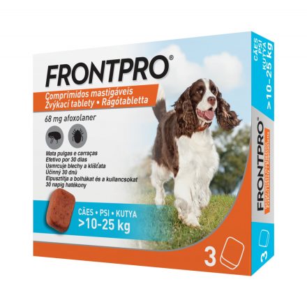 FRONTPRO® M (10-25kg)  rágótabletta kutyáknak bolhák és kullancsok ellen 3db 