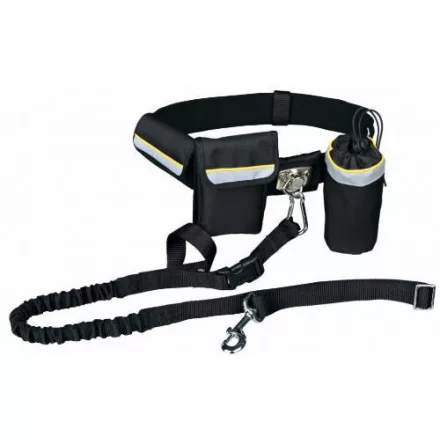 Trixie 1275 Waist Belt with Leash - Derékra csatolható futópóráz (60-120cm/40mm)póráz:1-1.35cm/25mm