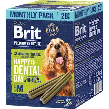 Brit Premium by Nature Dog Dental Snack M fogtisztító jutalomfalat kutyának 28db