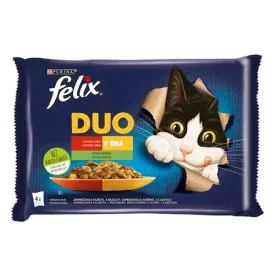   Felix Fantastic Duo Adultalutasakos házias válogatás - aszpikban  macskák részére (4x85g)