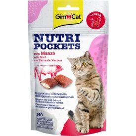GimCat Nutri Pockets Jutalomfalat - Marha 60g