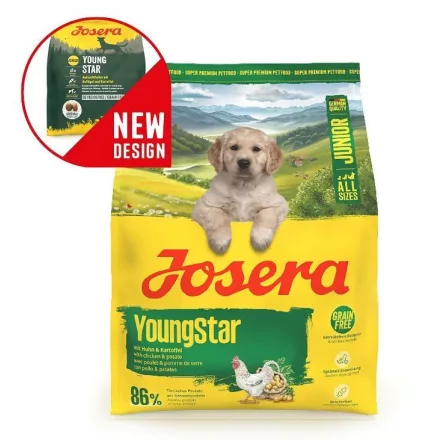 Josera YoungStar gabonamentes kutyatáp kölyök és junior kutyának csirkével és burgonyával 5x900g