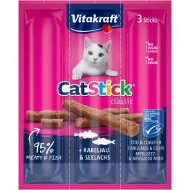   Vitakraft cat sticks kiegészítő eledel tőkehallal és fekete tőkehallal